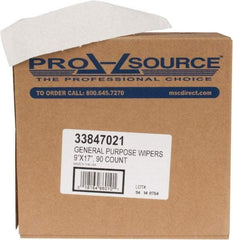 PRO-SOURCE - Dry General Purpose Wipes - Pop-Up, 17" x 9" Sheet Size, White - Eagle Tool & Supply