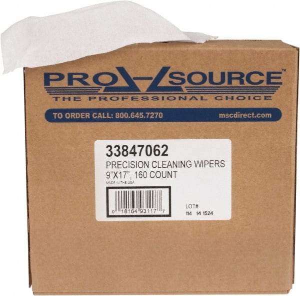 PRO-SOURCE - Dry Shop Towel/Industrial Wipes - Pop-Up, 17" x 9" Sheet Size, White - Eagle Tool & Supply