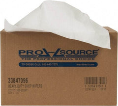 PRO-SOURCE - Dry Shop Towel/Industrial Wipes - Double Sided Box, 17" x 12" Sheet Size, White - Eagle Tool & Supply