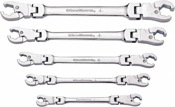 Armstrong - 5 Piece, 1/4 to 7/8" Flare Nut Wrench Set - Eagle Tool & Supply