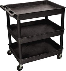 Luxor - 300 Lb Capacity, 24" Wide x 18" Long x 38" High Shelf Cart - 3 Shelf, Plastic - Eagle Tool & Supply