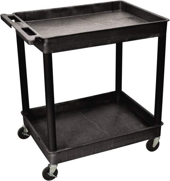 Luxor - 300 Lb Capacity, 24" Wide x 32" Long x 37" High Shelf Cart - 2 Shelf, Plastic - Eagle Tool & Supply