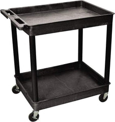 Luxor - 300 Lb Capacity, 24" Wide x 32" Long x 37" High Shelf Cart - 2 Shelf, Plastic - Eagle Tool & Supply