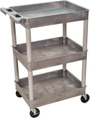 Luxor - 300 Lb Capacity, 24" Wide x 18" Long x 38" High Shelf Cart - 3 Shelf, Plastic - Eagle Tool & Supply