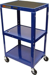 Luxor - 300 Lb Capacity, 24" Wide x 18" Long x 42" High Standard Utility Cart - 3 Shelf, Steel - Eagle Tool & Supply