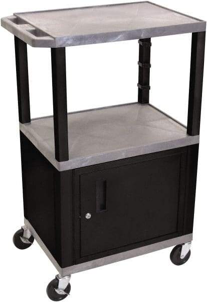 Luxor - 300 Lb Capacity, 24" Wide x 18" Long x 42" High Standard Utility Cart - 3 Shelf, Plastic - Eagle Tool & Supply