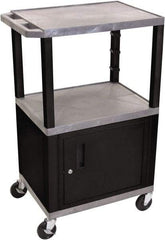 Luxor - 300 Lb Capacity, 24" Wide x 18" Long x 42" High Standard Utility Cart - 3 Shelf, Plastic - Eagle Tool & Supply