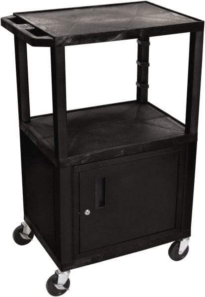 Luxor - 300 Lb Capacity, 24" Wide x 18" Long x 42" High Standard Utility Cart - 3 Shelf, Plastic - Eagle Tool & Supply