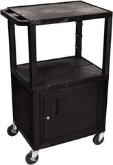 Luxor - 300 Lb Capacity, 24" Wide x 18" Long x 42" High Standard Utility Cart - 3 Shelf, Plastic - Eagle Tool & Supply