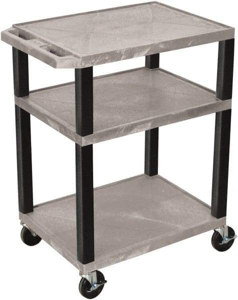 Luxor - 300 Lb Capacity, 24" Wide x 18" Long x 34" High Standard Utility Cart - 3 Shelf, Plastic - Eagle Tool & Supply