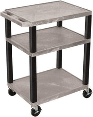 Luxor - 300 Lb Capacity, 24" Wide x 18" Long x 34" High Standard Utility Cart - 3 Shelf, Plastic - Eagle Tool & Supply