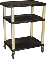 Luxor - 300 Lb Capacity, 24" Wide x 18" Long x 34" High Standard Utility Cart - 3 Shelf, Plastic - Eagle Tool & Supply
