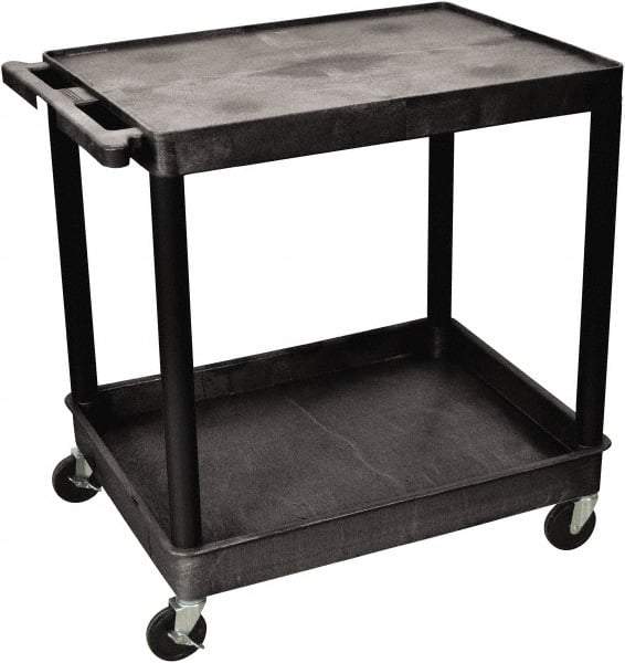 Luxor - 300 Lb Capacity, 24" Wide x 32" Long x 35" High Shelf Cart - 2 Shelf, Plastic - Eagle Tool & Supply