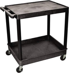 Luxor - 300 Lb Capacity, 24" Wide x 32" Long x 35" High Shelf Cart - 2 Shelf, Plastic - Eagle Tool & Supply