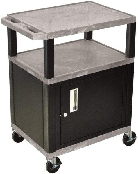 Luxor - 300 Lb Capacity, 24" Wide x 18" Long x 34" High Standard Utility Cart - 3 Shelf, Plastic - Eagle Tool & Supply