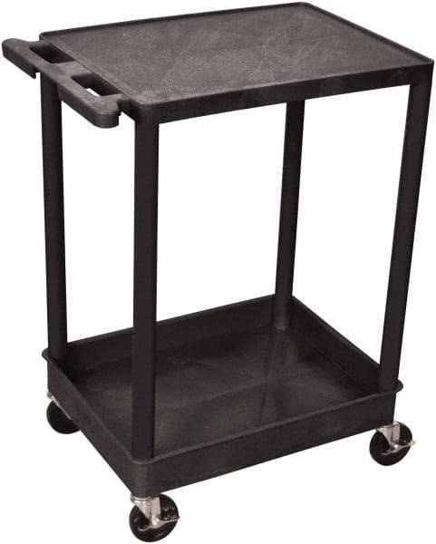 Luxor - 300 Lb Capacity, 24" Wide x 18" Long x 35" High Shelf Cart - 2 Shelf, Plastic - Eagle Tool & Supply