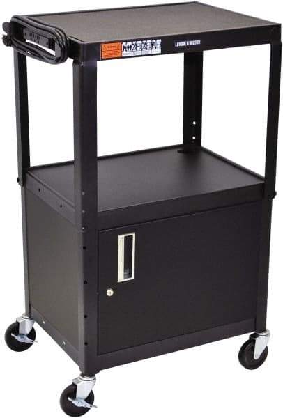 Luxor - 300 Lb Capacity, 24" Wide x 18" Long x 42" High Standard Utility Cart - 3 Shelf, Steel - Eagle Tool & Supply