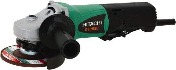 Hitachi - 4-1/2" Wheel Diam, 10,000 RPM, Corded Angle & Disc Grinder - 5/8-11 Spindle, 120 Volts, 9.5 Amps - Eagle Tool & Supply