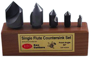 5 Pc Set 100° Single Flute Countersinks - Eagle Tool & Supply