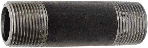 Value Collection - Schedule 80, 4" Diam x 2-7/8" Long Black Pipe Nipple - Threaded - Eagle Tool & Supply