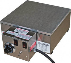 Valad Electric Heating - 18" Long x 12 Wide x 6" High, 110/120 Volt Hot Plate - 100 to 550°F, 1 Burner, Aluminum Plate, 1500 Watt, 13.6 Amps, 304 Stainless Steel Base - Eagle Tool & Supply