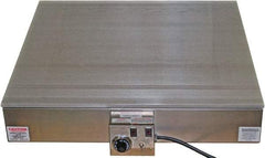 Valad Electric Heating - 36" Long x 36 Wide x 7" High, 220 Volt Hot Plate - 100 to 550°F, 1 Burner, Aluminum Plate, 4000 Watt, 18.2 Amps, 304 Stainless Steel Base - Eagle Tool & Supply