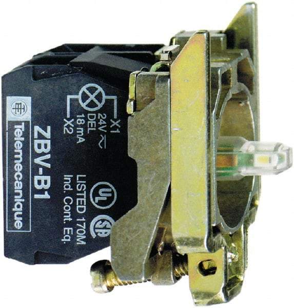 Schneider Electric - 24 V Blue Lens LED Indicating Light - Screw Clamp Connector, Vibration Resistant - Eagle Tool & Supply