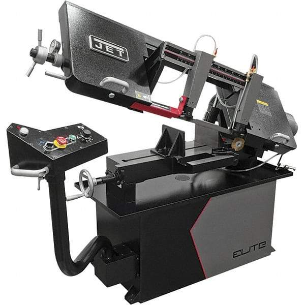 Jet - 6 x 16" Max Capacity, Manual Variable Speed Pulley Horizontal Bandsaw - 50 to 275 SFPM Blade Speed, 115/230 Volts, 1 Phase - Eagle Tool & Supply