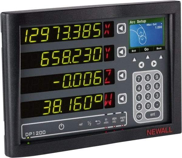 Newall - 3 Axes, Milling, Turning, Grinding & Lathe Compatible DRO Counter - LED Display, Programmable Memory - Eagle Tool & Supply