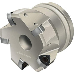 Walter - 80mm Cut Diam, 27mm Arbor Hole, 2mm Max Depth of Cut, Indexable Chamfer & Angle Face Mill - 6 Inserts, P23696 Insert, Right Hand Cut, 6 Flutes, Through Coolant, Series Xtra-tec - Eagle Tool & Supply