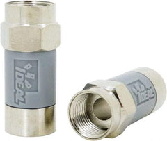 Ideal - Straight, F Type Compression Coaxial Connector - Compatible with RG6, Gray Housing - Eagle Tool & Supply