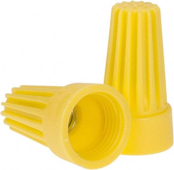 Ideal - 2, 18 to 2, 12 AWG, 600 Volt, Flame Retardant, Standard Twist on Wire Connector - Yellow, 221°F - Eagle Tool & Supply