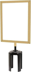 Tensator - 11" High x 7" Long x 7/8" Wide Barrier Sign Frame - Steel, Bright Finish, Bright Gold, Use with Tensabarrier - Eagle Tool & Supply