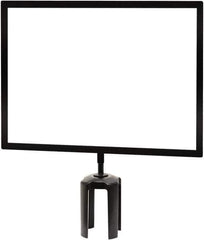 Tensator - 14" High x 11" Long x 7/8" Wide Barrier Sign Frame - Steel, Black Powdercoat Finish, Bright Gold, Use with Tensabarrier - Eagle Tool & Supply