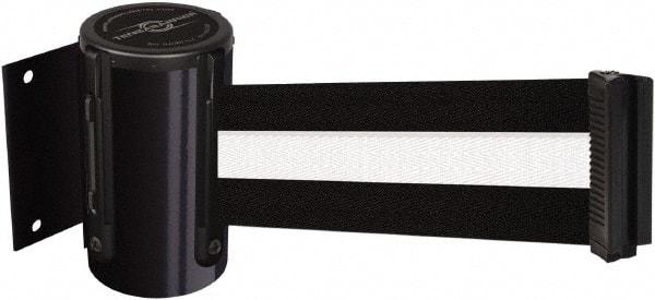 Tensator - 4" High x 2" Long x 3" Wide Barricade Tape Dispenser - Steel, Black Powdercoat Finish, Black, Use with Tensabarrier - Eagle Tool & Supply