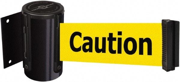Tensator - 4" High x 2" Long x 3" Wide Barricade Tape Dispenser - Steel, Black Powdercoat Finish, Black, Use with Tensabarrier - Eagle Tool & Supply