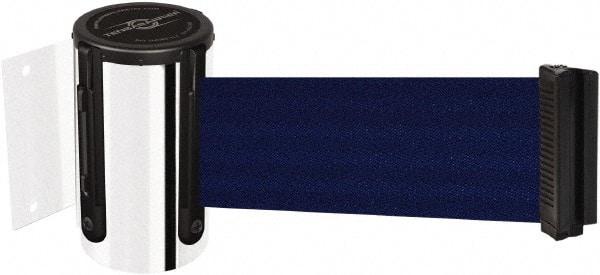 Tensator - 4" High x 2" Long x 3" Wide Barricade Tape Dispenser - Steel, Polished Chrome Finish, Chrome, Use with Tensabarrier - Eagle Tool & Supply