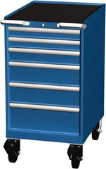 LISTA - 6 Drawer 165 Lb Capacity Steel Tool Roller Cabinet - 22-3/16" Wide x 41-1/2" High x 28-1/2" Deep, Roller Bearing Drawer Slides, Blue - Eagle Tool & Supply