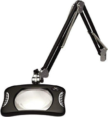 O.C. White - 43 Inch, Gooseneck, Clamp on, LED, Black, Magnifying Task Light - 8 Watt, 2x Magnification, 7 Inch Wide, 5-1/4 Inch Long - Eagle Tool & Supply