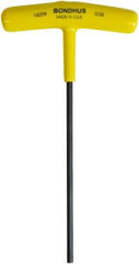 Bondhus - 5/32" Hex, T-Handle Cushion Grip, Hex Key - 6" OAL, Protanium High Torque Steel, Inch System of Measurement - Eagle Tool & Supply