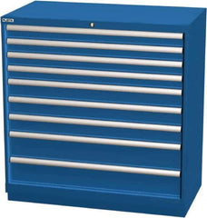 LISTA - 9 Drawer, Modular Storage Cabinet - Steel, 40-1/4" Wide x 22-1/2" Deep x 41-3/4" High, Blue - Eagle Tool & Supply