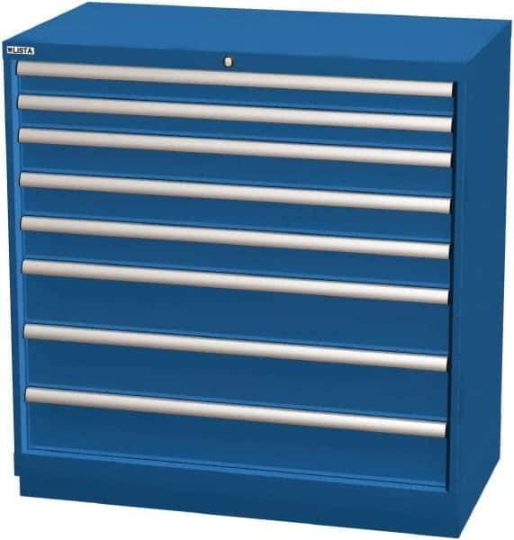 LISTA - 8 Drawer, Modular Storage Cabinet - Steel, 40-1/4" Wide x 22-1/2" Deep x 41-3/4" High, Blue - Eagle Tool & Supply