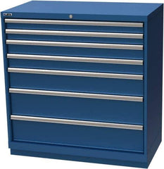 LISTA - 7 Drawer, Modular Storage Cabinet - Steel, 40-1/4" Wide x 22-1/2" Deep x 41-3/4" High, Blue - Eagle Tool & Supply