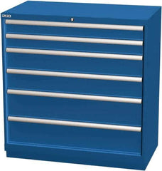 LISTA - 6 Drawer, Modular Storage Cabinet - Steel, 40-1/4" Wide x 22-1/2" Deep x 41-3/4" High, Blue - Eagle Tool & Supply