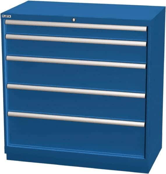 LISTA - 5 Drawer, Modular Storage Cabinet - Steel, 40-1/4" Wide x 22-1/2" Deep x 41-3/4" High, Blue - Eagle Tool & Supply