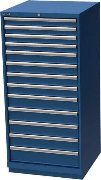 LISTA - 13 Drawer, Modular Storage Cabinet - Steel, 28-1/4" Wide x 28-1/2" Deep x 59-1/2" High, Blue - Eagle Tool & Supply