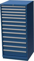 LISTA - 13 Drawer, Modular Storage Cabinet - Steel, 28-1/4" Wide x 28-1/2" Deep x 59-1/2" High, Blue - Eagle Tool & Supply