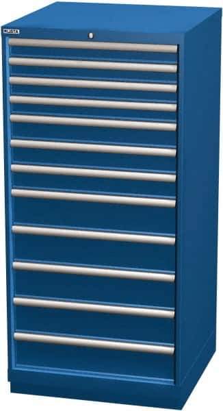 LISTA - 12 Drawer, Modular Storage Cabinet - Steel, 28-1/4" Wide x 28-1/2" Deep x 59-1/2" High, Blue - Eagle Tool & Supply
