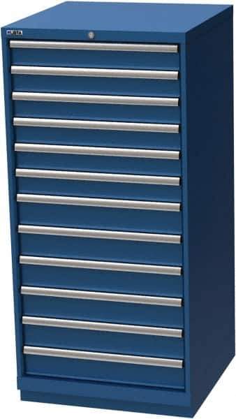 LISTA - 12 Drawer, Modular Storage Cabinet - Steel, 28-1/4" Wide x 28-1/2" Deep x 59-1/2" High, Blue - Eagle Tool & Supply
