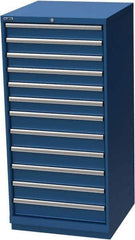 LISTA - 12 Drawer, Modular Storage Cabinet - Steel, 28-1/4" Wide x 28-1/2" Deep x 59-1/2" High, Blue - Eagle Tool & Supply